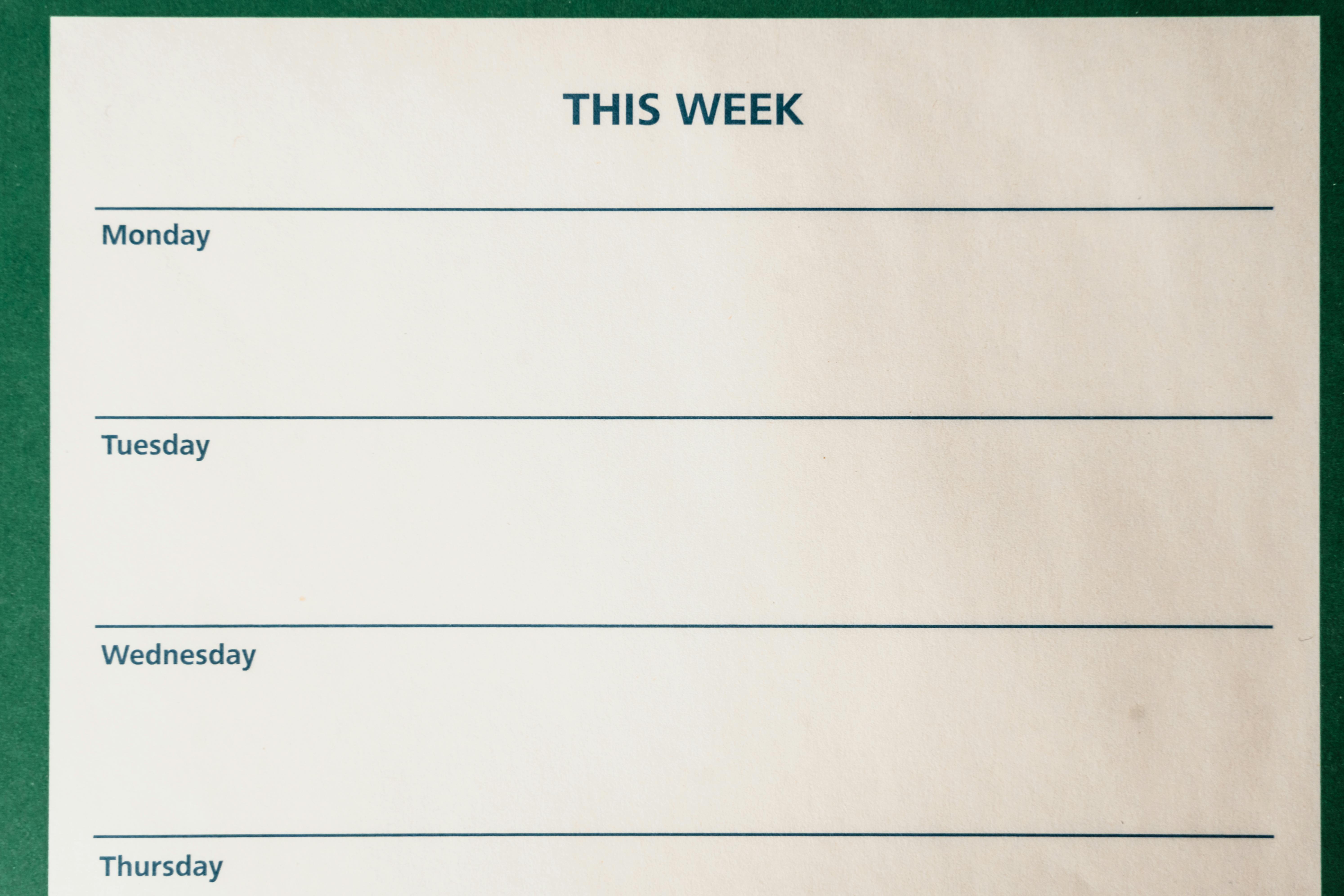 Pusty kalendarz wizyt